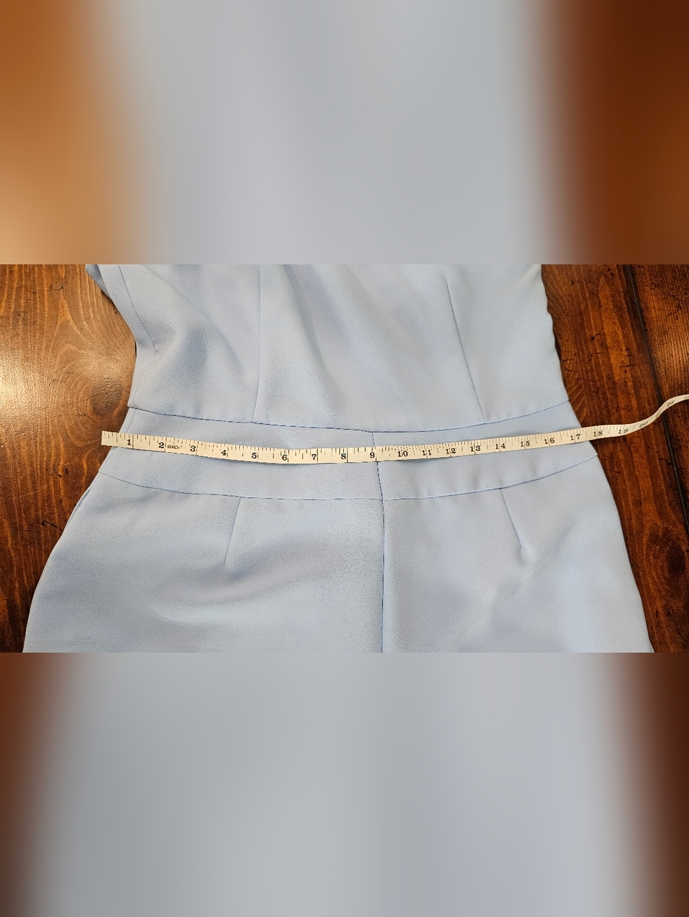 Asymmetrical Icy Blue One-Shoulder Jumpsuit w/Waist Tie Slit Legs Women's Sz 12 - Picture 9 of 12